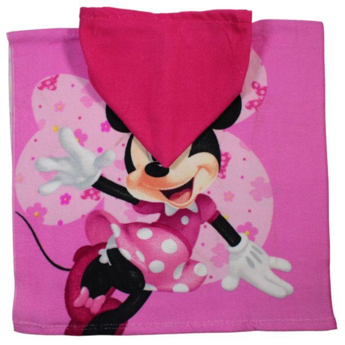 Cape De Bain -Poncho - Disney - Minnie - 100% microfibre - 100 x 50 cm - rose - Couleur:Rose Taille:Taille Unique - Rose