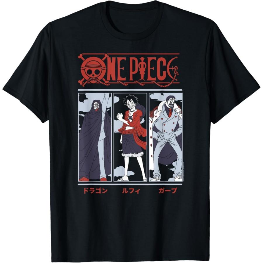 One Piece Anime Meet the Monkeys Dragon, Luffy, and Garp T-Shirt S