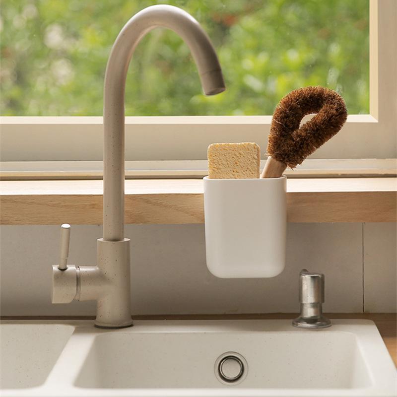 Wall-Mounted Bathroom Organizer: Punch-Free Storage for Makeup Brushes, Toothbrush, Toothpaste & More