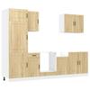 7 Piece Kitchen Cabinet Set Kalmar Sonoma Oak Wood Based Panel