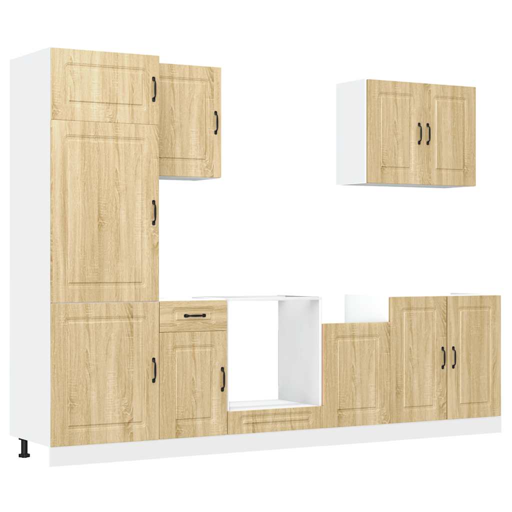 7 Piece Kitchen Cabinet Set Kalmar Sonoma Oak Wood Based Panel