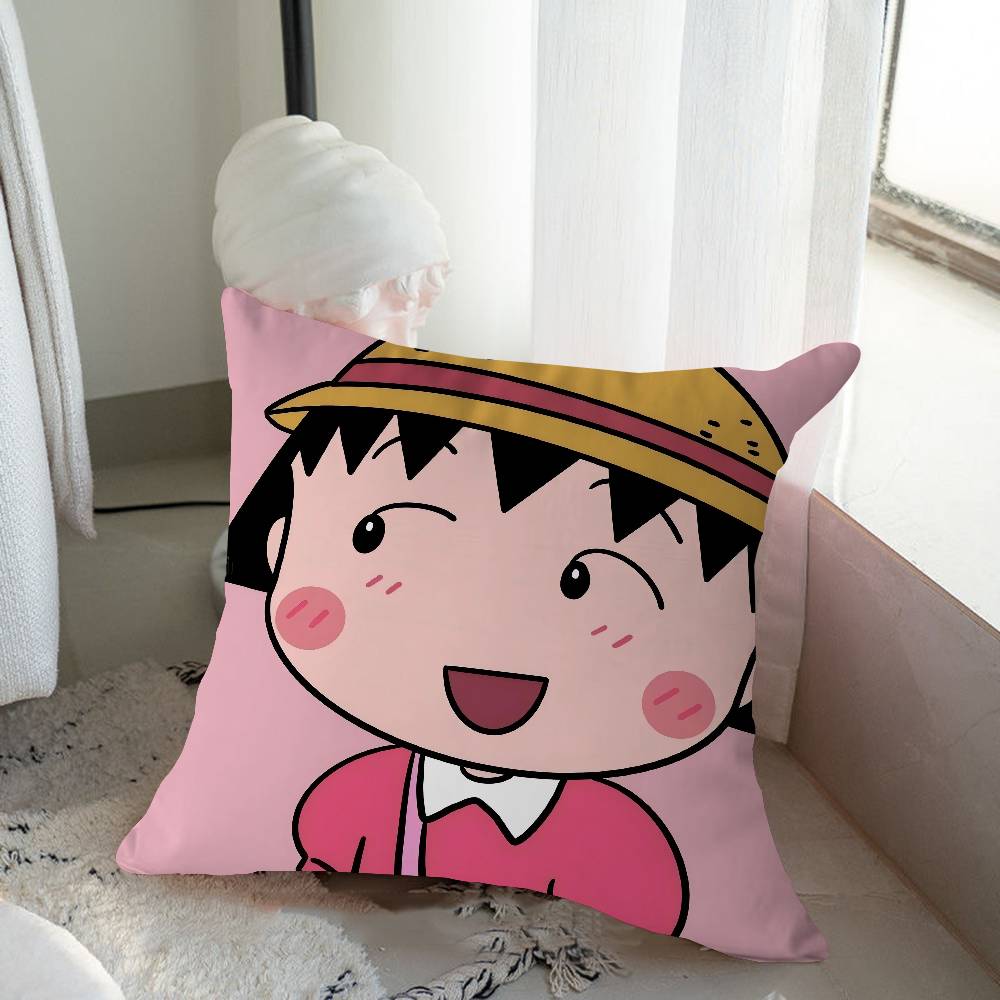 Chibi M-Maruko Chan Pillow Anime Pillow Sofa Bed Head Pillow Cover Cushion Cover 45x45 Cm Fashion