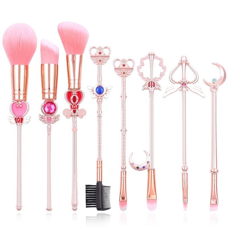 Sailor moon Makeup Brushes Cardcaptor Sakura Makeup outfit/Makeup Brush Momen Gift (Sailor moon 8pcs) Sailor moon 8pcs