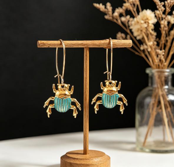 European Bohemian Retro Insect Two-Tone Dangle Alloy Earrings