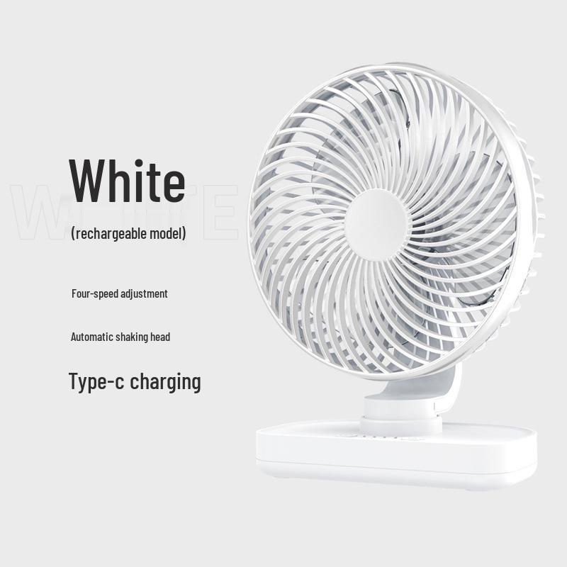 2025 Portable Silent Desktop Fan for Students with Free Rotation and Rechargeable Battery