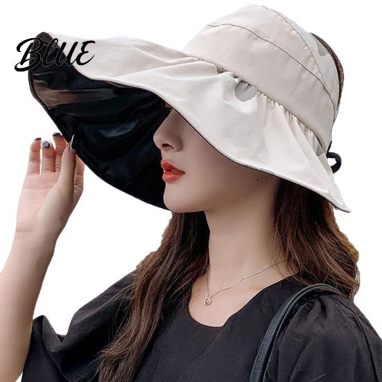 Sunshade Hat for Face Protection Women Sun Bucket Hat Wide Brim Summer Foldable Beach with UV Cap Breathable Outdoor Travel Comfortable Hiking