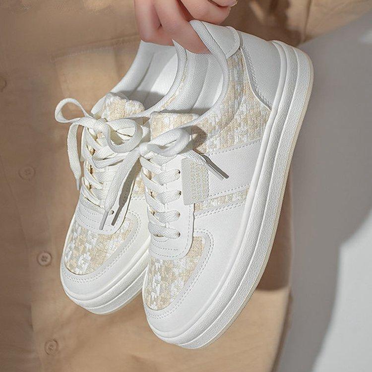 

Маленькие белые туфли ins tide нишевый дизайн sense весна 2025 новые тонкие универсальные оригинальные парусиновые туфли tide shoes s 35