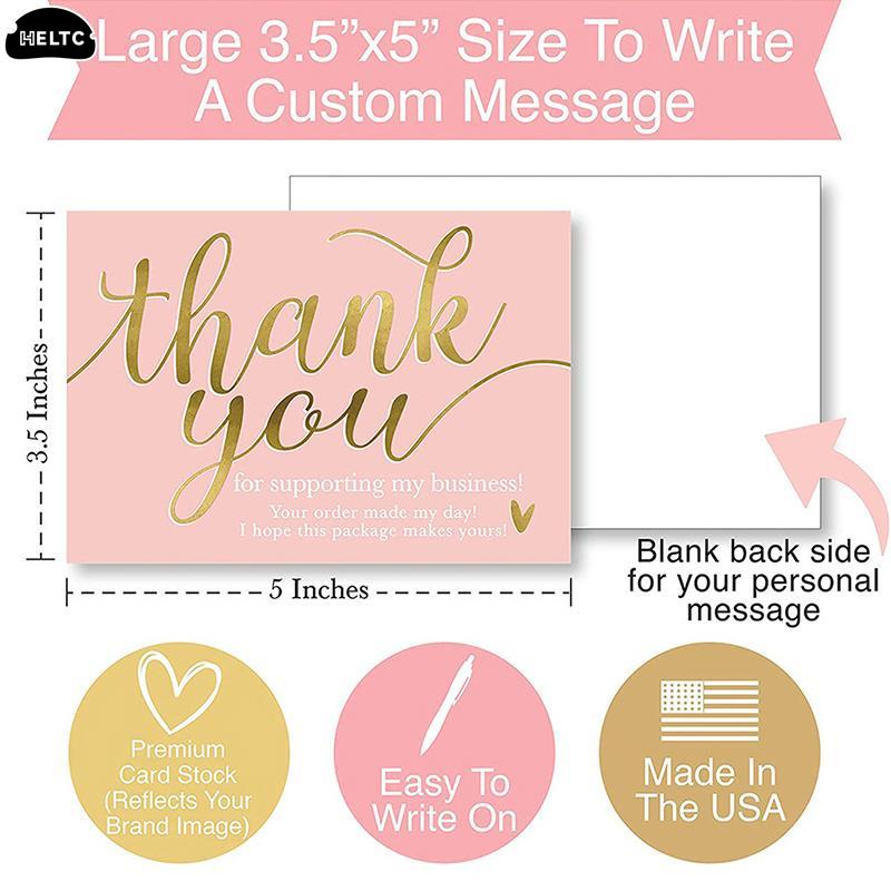 50/100/500ST Tack för din beställning Affärskort Shopping Köp Tack Hälsningskort Uppskattningskort För Små Företag