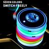 MBLH7 Car Colorful Water Coaster Auto Luminous Cup Holder Anti-Slip Mat For Skoda Kamiq Rapid Fabia Octavia Yeti Superb Citigo RS