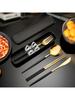 Stainless Stee Cutlery Set With Storage Box Portable Reusable Utensils For Home Office School Camping Daily Household Tableware