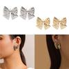 Elegant Metal Bowknot Ear Studs Fashion Stud Earrings Sweet Cool Piercing Earrings Statement Jewelry Women Birthday Gift