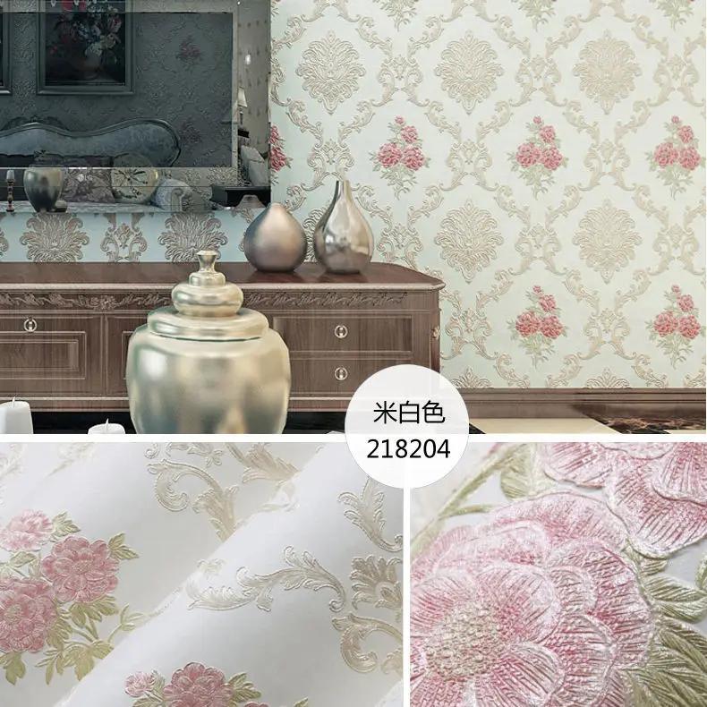 Zesílené samolepky na zeď v evropském stylu 3D do obývacího pokoje Samolepicí domácí dekorace Netkané tapety Tapeta na pozadí do ložnice