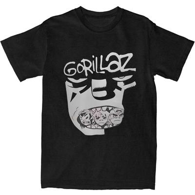 Mens 2D Printed T-Shirt Music Band Gorillaz T-Shirts Fashion Beach Tee Shirt Vintage Print Cotton Tops