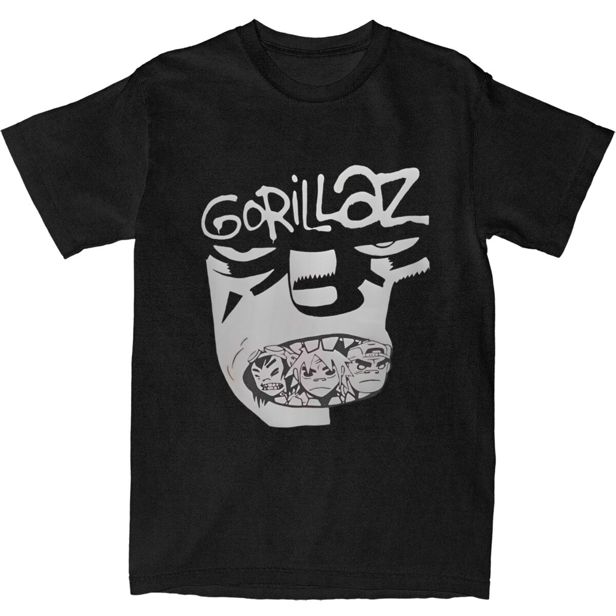 

Mens 2D Printed T-Shirt Music Band Gorillaz T-Shirts Fashion Beach Tee Shirt Vintage Print Cotton Tops S