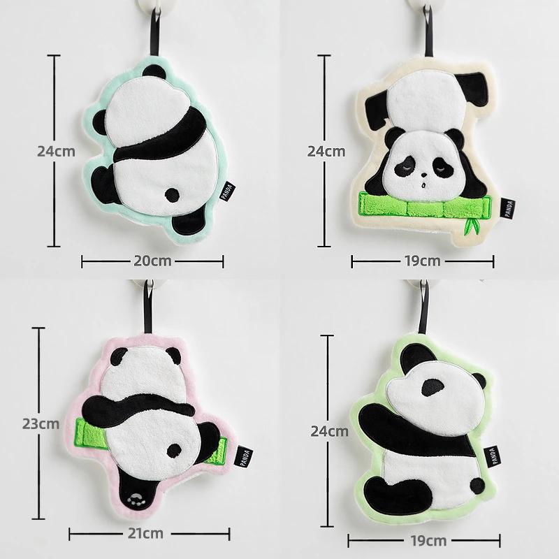 Cute Panda Zoo Hand Towel Kids Cartoon Absorbent Coral Velvet Towel Kitchen Bathroom Hanging Rag Handkerchiefs children Adult
