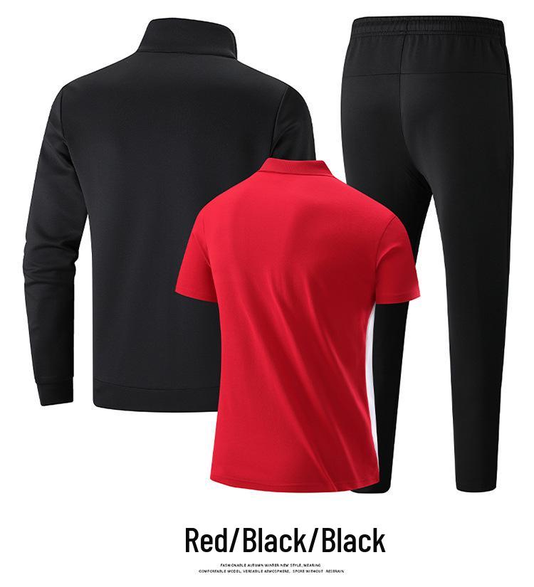 Chinese Team Stand-up Collar Sportswear: Athletic Game POLO Shirt & Casual Uniform Three-Piece Set