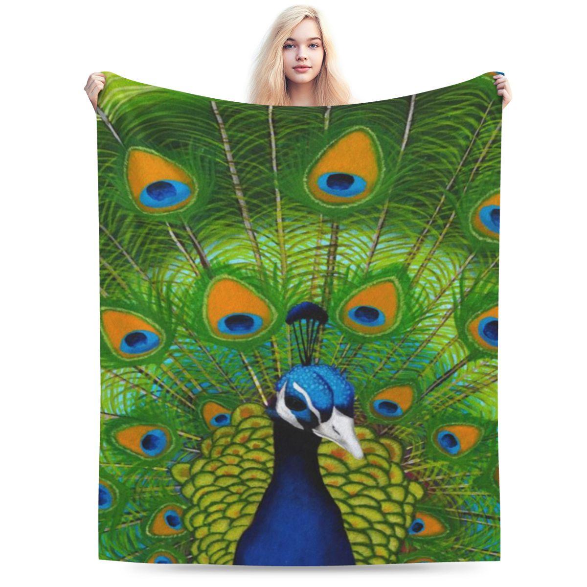 Peacock Personalized Warm Gift An UltraSoft Micro Fleece Blanket 75x100cm 30x40in
