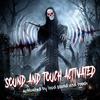 183cm Life Size Animated Grim Reaper Halloween Decoration, Scary Halloween Animatronics Decor with Sound Touch Activated