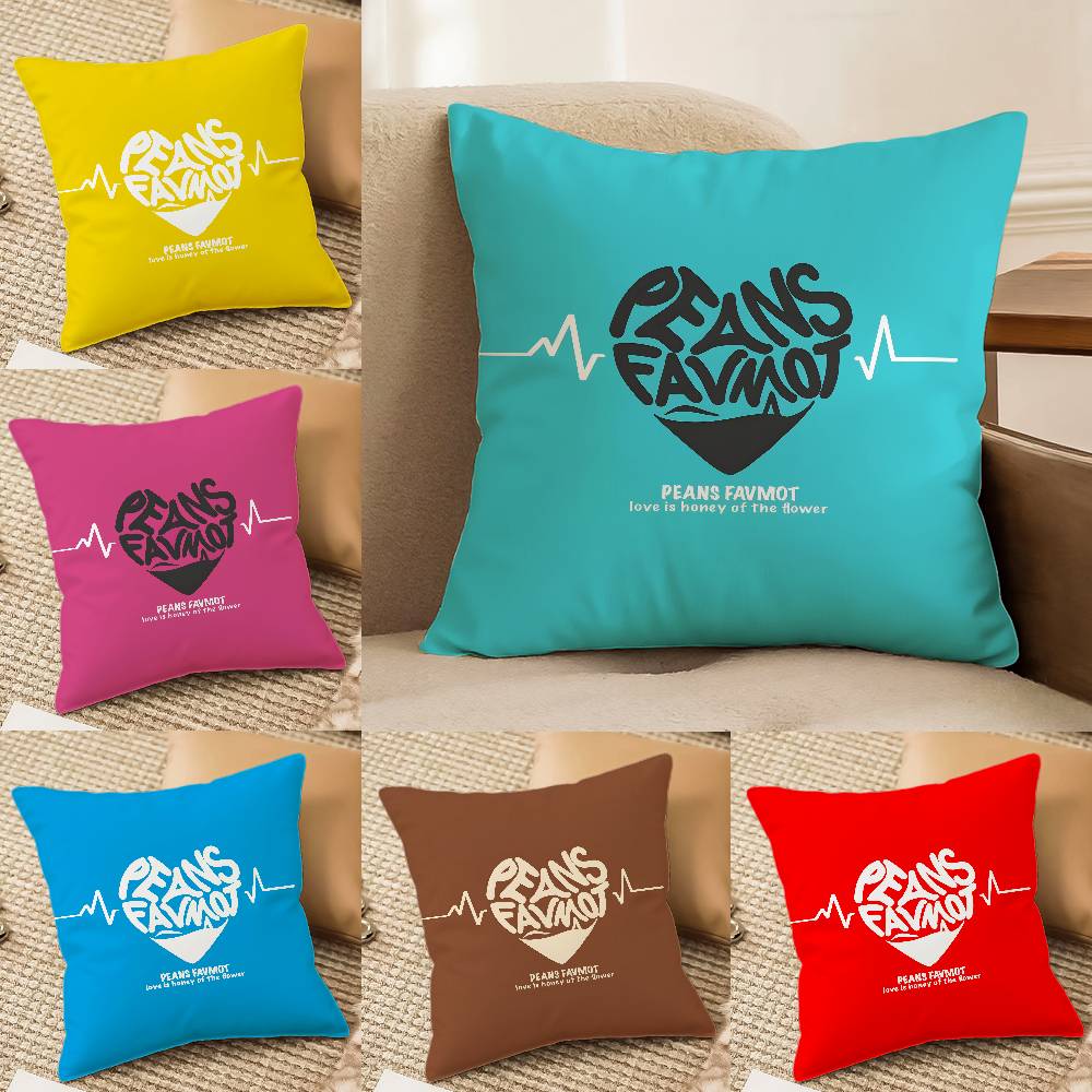 Lovely Sentence For Family Warm Hearts Pillow Case Comfort Sofa Bed Silky Elegant Invisible Zipper Decorative Cushion Cover