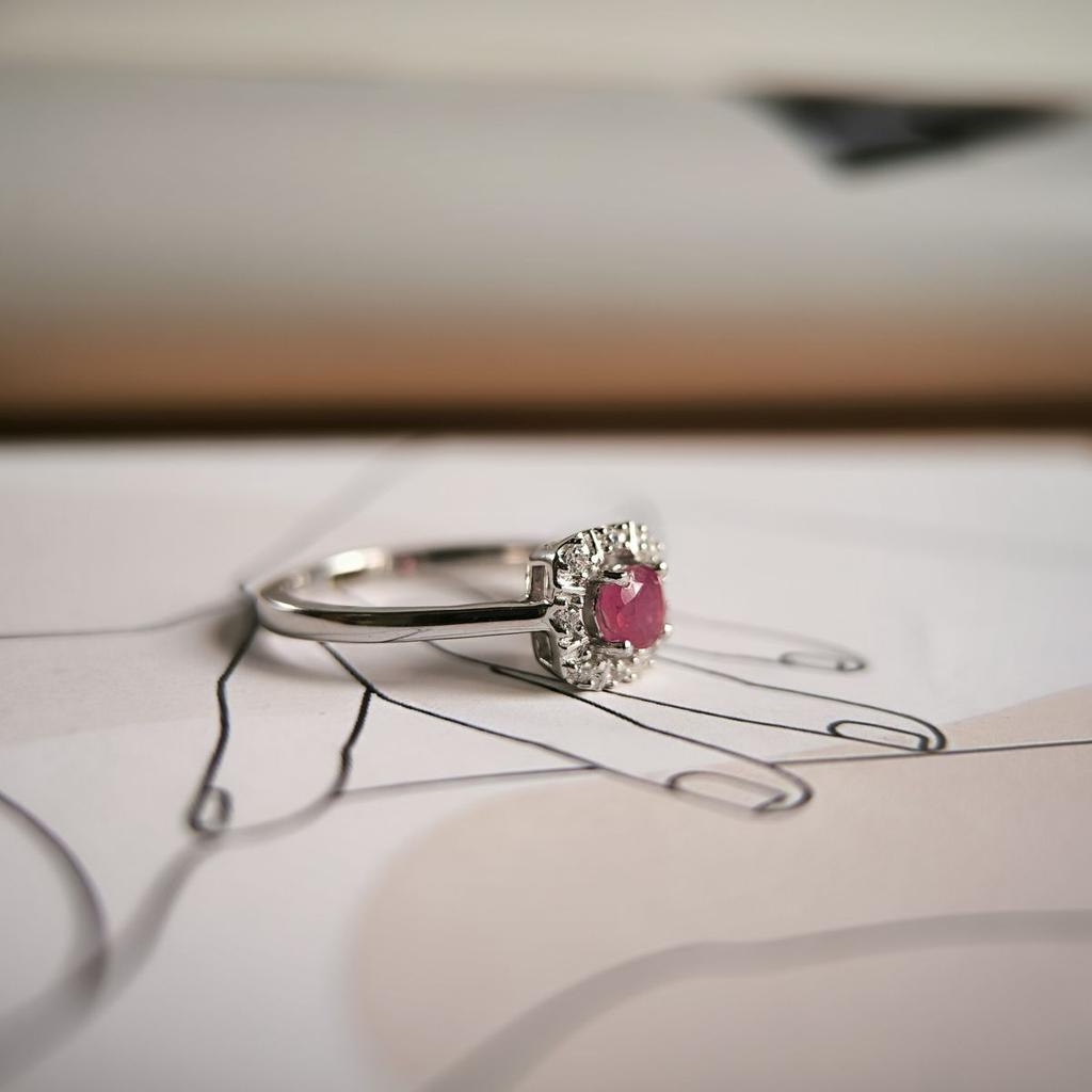 Серебряное кольцо с натуральным рубином 0.533ct, вес изделия 2,2 гр (2187851)