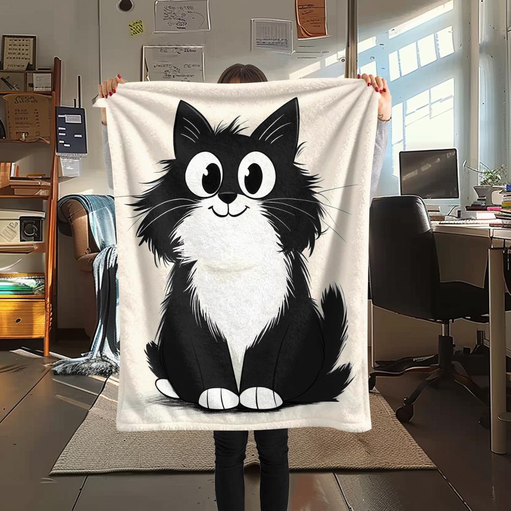 Cute Puppy and Kitten Print Flannel Blanket,High Quality Comfortable for All Seasons,Home Decor,Warmth and Comfort,Perfect for Christmas Gifts