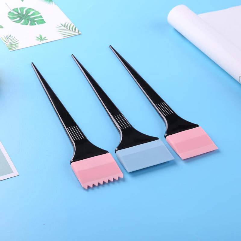 6Pcs Random Color Silicone Hair Dyeing Brush Spatula Brush Mixing Stirrer Kit For Hair Pro Salon Hairderssing Styling Tools