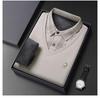 Men's Autumn/Winter Faux Two-Piece Fleece Polo Base Layer Shirt