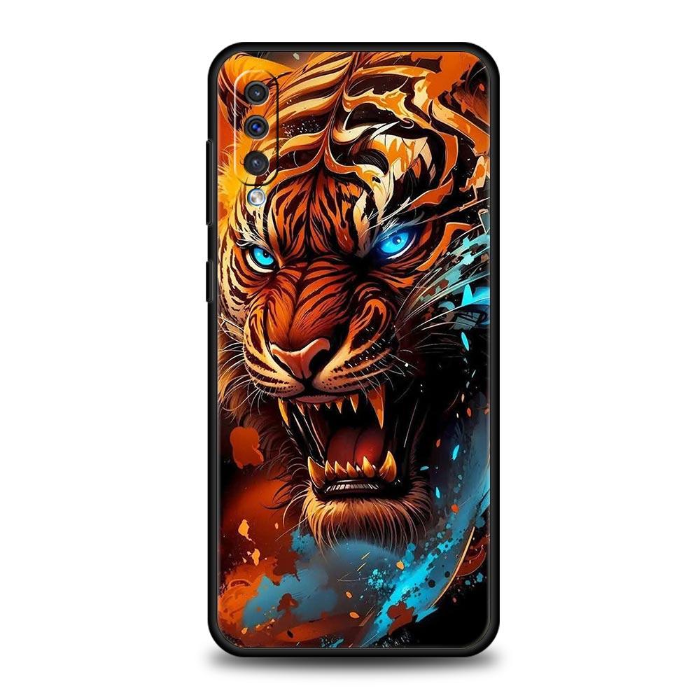Phone Case for Samsung Galaxy A56 A36 A26 A16 A06 A54 A42 A34 A24 A22 A20 A12 A40 A50 5G Soft TPU Shell Cartoon Tiger Pattern