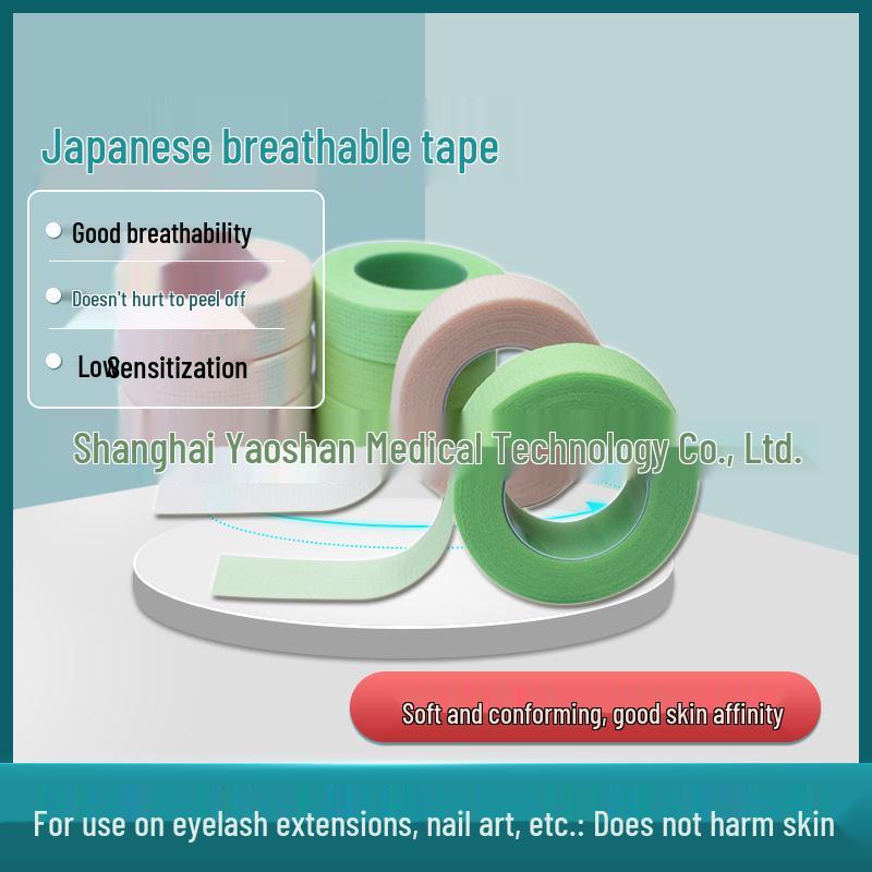 Japanese Style Colored Non-Woven Eyelash Tape with Low-Allergy, Breathable, Beautiful Eye Stickers in Green & Pink