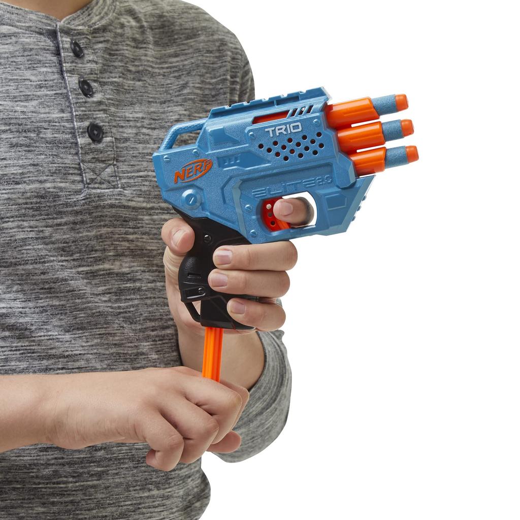 Hasbro (HASBRO) Nerf Elite 2.0 Trio TD-3, Authentic Product E9954, Includes 6 Official Darts, Tactical Rail
