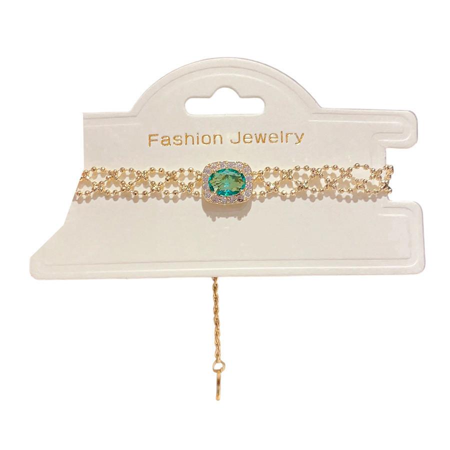 Geometric Zircon Square Fashion Simple Pendant Bracelet With Cubic Zirconia For Women