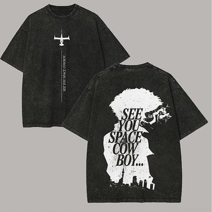 

Cowboy Bebop Anime Lover Washed T-shirt Year round clothing high quality personality Clothes Plus Size Unisex New Model Couples tee XXXL