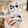 Phone Case: 2D Flat Design Suitable for iPhone 18 17 16 15 14 13 Pro Film Protective Case, Couple Style, Blush Panda, Christmas and Halloween Holiday 