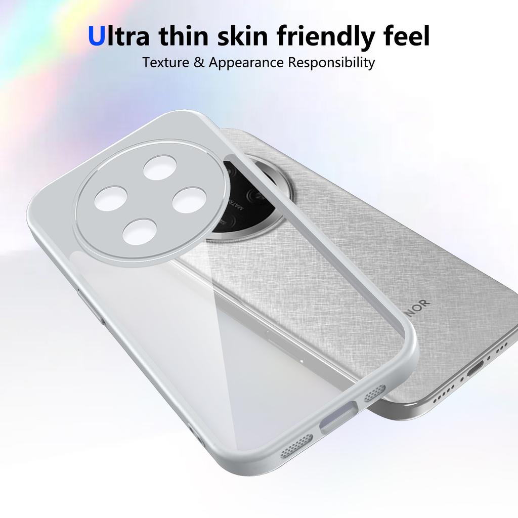 Honor Magic 7 Lite 5G Case Air Cushion Shockproof Silicone Bumper Clear Matte Back Cover Hard Phone Case for Honor Magic7 Lite