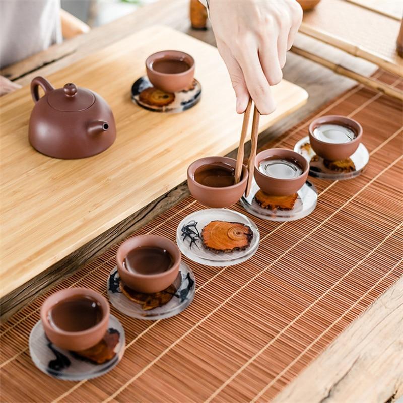 Substanțe creative din rășină de pin Șervețe de loc rezistente la căldură Covoraș pentru băuturi, ceai, cafea, ceașcă de cafea, impermeabilă, anti-alunecare, pentru decor de masă.