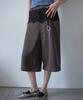 MILLO WOMEN Silky Lace Crop Trousers [Charcoal Brown]
