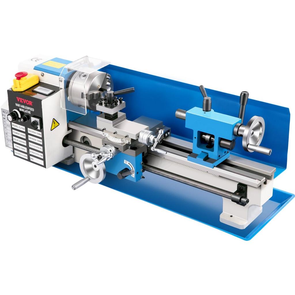 Mini Metal Lathe, 7"x14" Benchtop Metal Lathe, 550W Variable Speed 2250RPM Metal Lathe, with 3-jaw Chuck CNC Mini Lathe Machine, Precision Mini Lathe