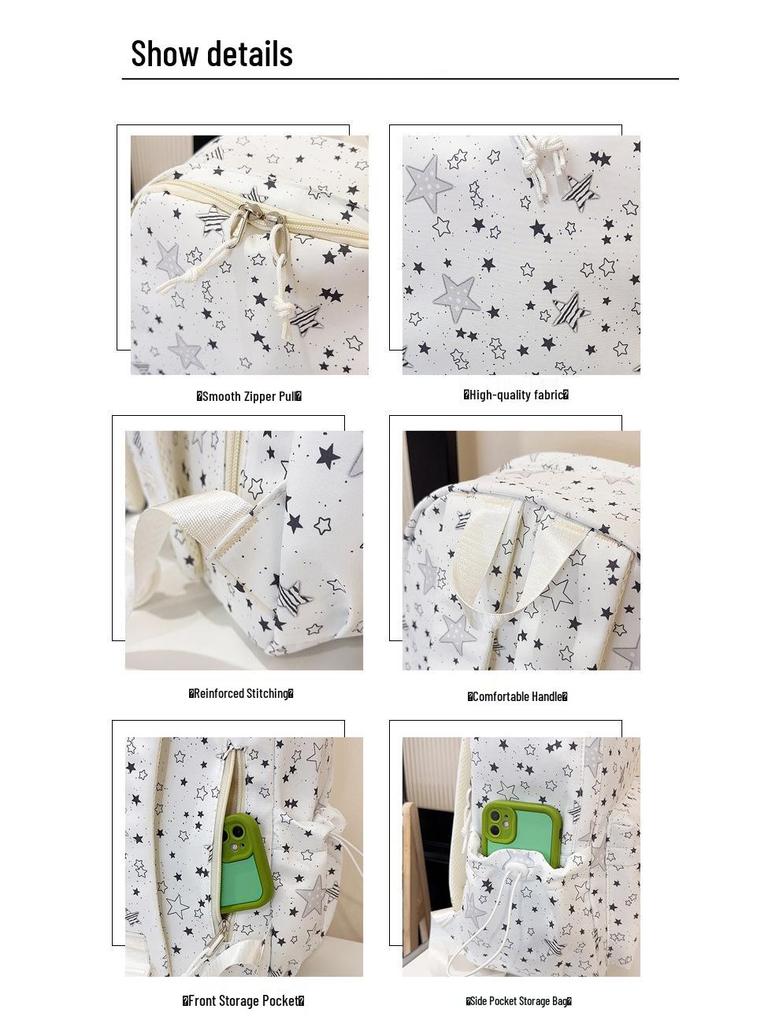 Hochwertiger, leichter, bonbonfarbener Outdoor-Rucksack - Großes Fassungsvermögen, niedliches Stern-Design