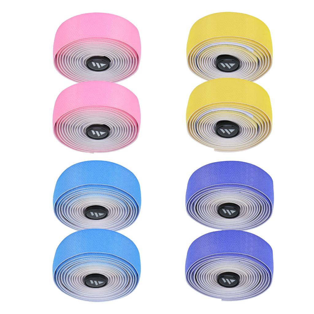 Road Bike Z-pattern Dual-color Gradient Handlebar Tape with Plugs Shock-absorbing Comfortable for Ri