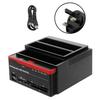 3 IDE SATA 2.5" 3.5" HDD Hard Drive Disk Clone Docking Station Card Reader UK