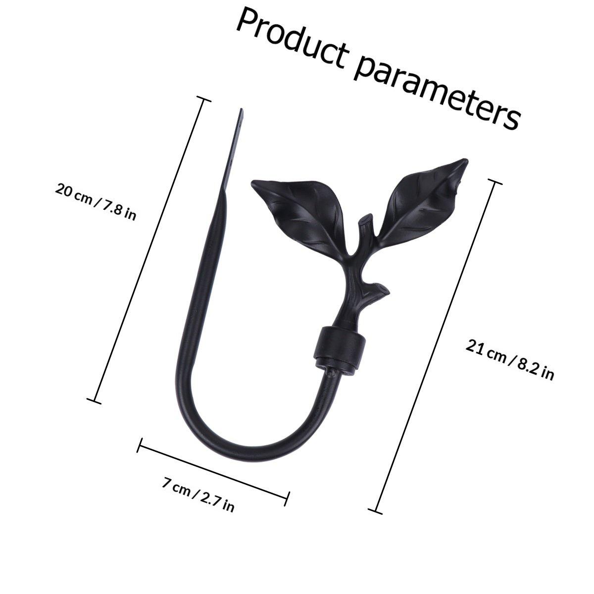 

Curtain Wall Hook Metal Decorative Holdback Rustic Leaves Design for Curtains Coat Towels Wall Mounted Hooks Household Hooks чёрный