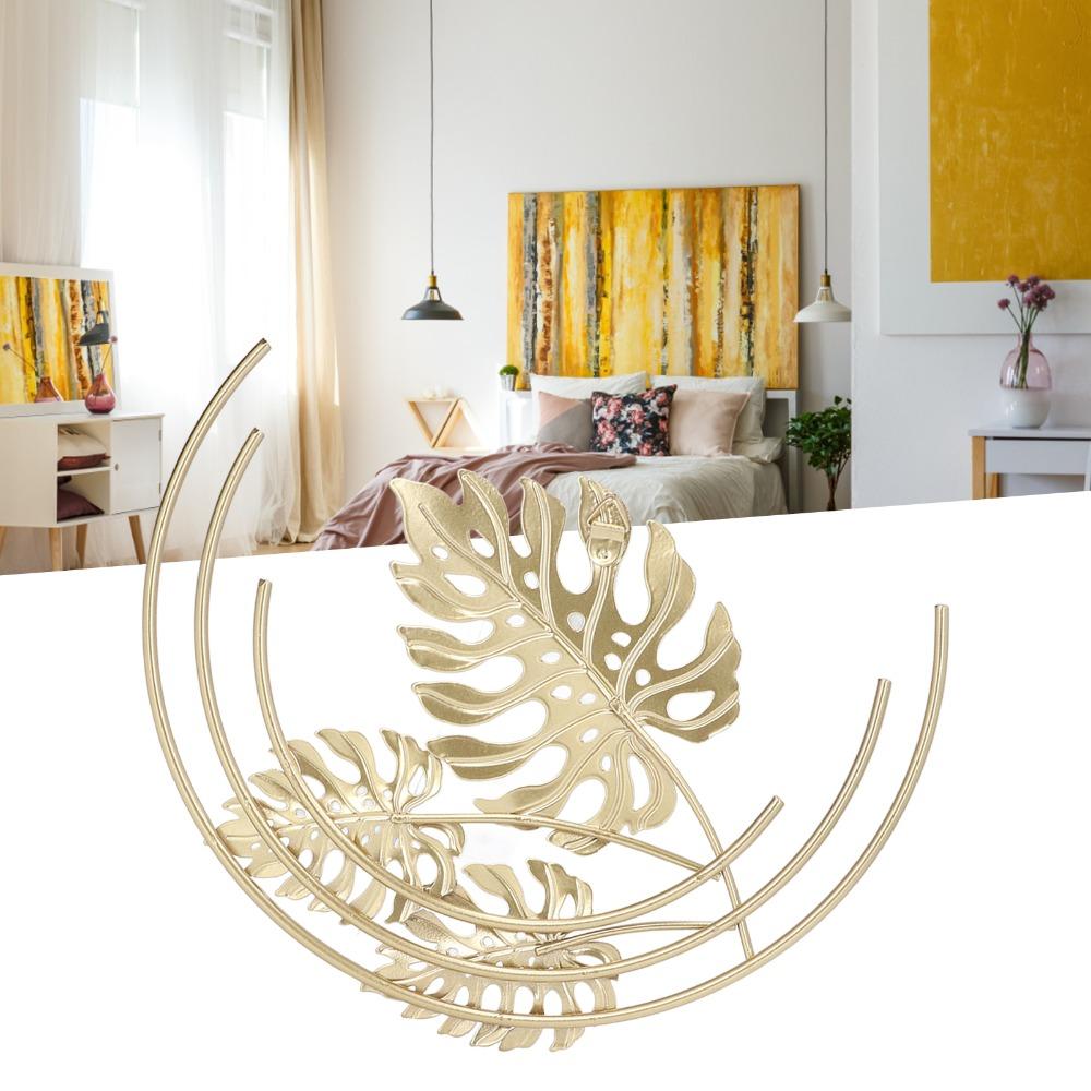 iron Golden Wall Hanging 9.06 in Iron Wall Art Metal Leaf Wall Decor  Cafe Wall Layout