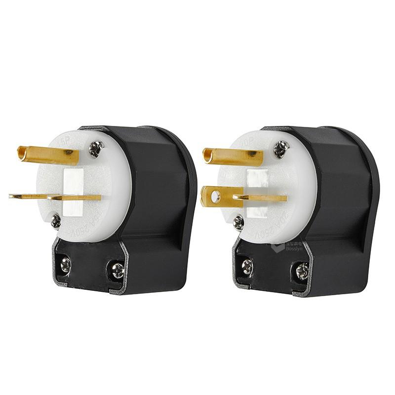 UL Certified NEMA 6-20 Three-Pin 90° Plug, 20A, 250V, US Standard. B620AP