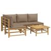 VidaXL Salon de jardin 5 pcs avec coussins taupe bambou 3155138