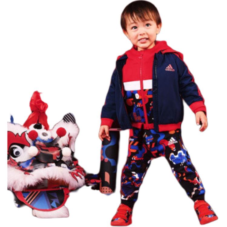 adidas Casual Sports Suit Kids Hooded Long Sleeve Jacket And Pants Kids Suit GP0561
