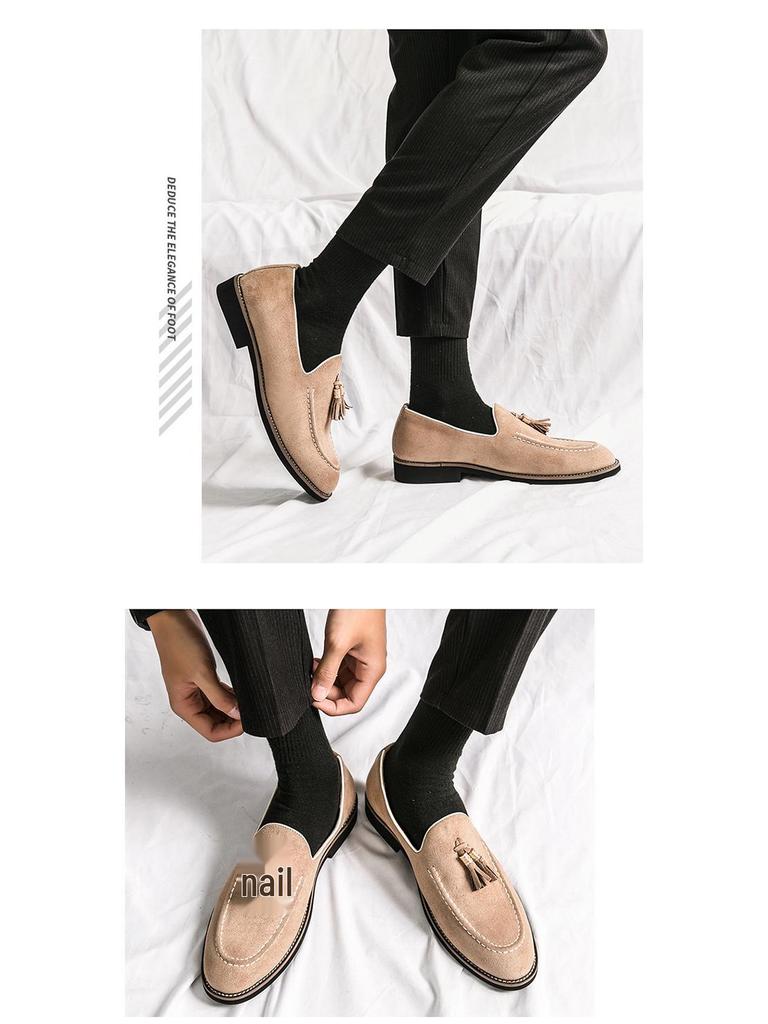 Mocassini da Uomo Taglie Forti con Nappine in Suede: Scarpe casual slip-on primavera/autunno