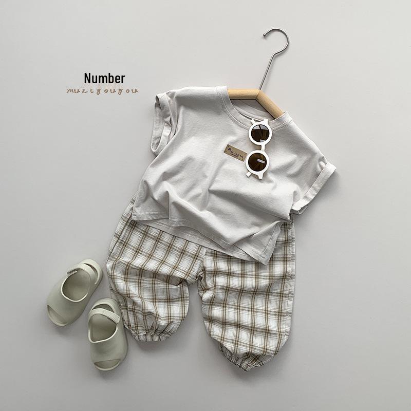 Children's Retro Korean Cotton T-shirt - Summer Short-Sleeved for Ages 3-5 Boys and Girls