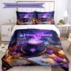 3PC Custom Name Spellbook" Bedding Set Duvet Cover Closure Includes 1 Duvet Cover & 2 Pillowcases for Bedroom