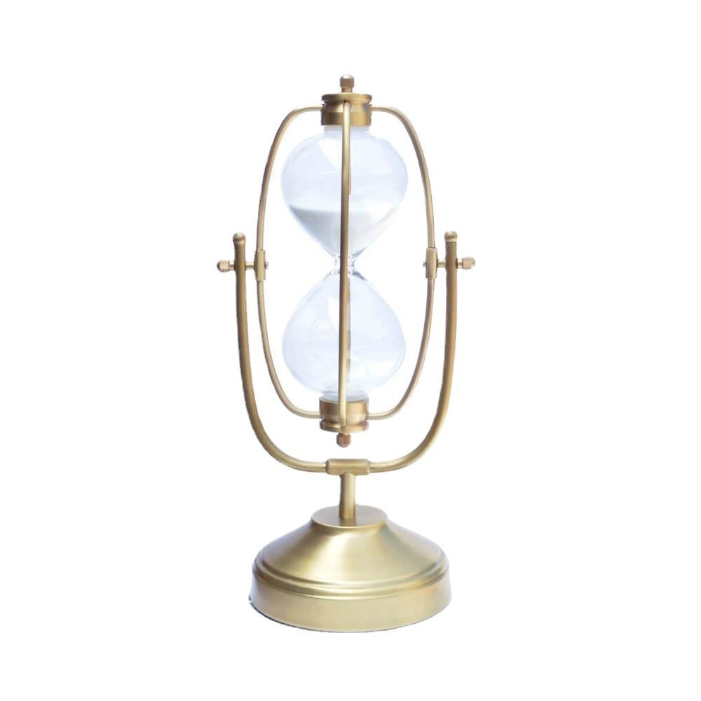 Metal Copper Art Rotating Hourglass Ornament Advanced Sense Timer Creative Gift Handicraft Quicksand Ornament