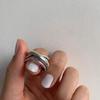 Trendiger Mehrschichtiger Unregelmäßiger Offener Ring aus 925er Silber mit Gewundenem Design